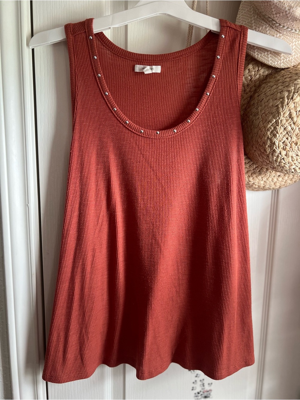 Maurices Rust Ribbed Sheer Tank Top